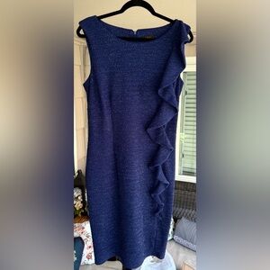 JM Studio Elegant Asymmetrical Dress with Ruffle Accent